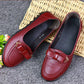 Leather Shoes Bow Shallow Mouth Women's Shoes Middle-aged and Elderly Flat Non-slip Single Shoes Women's Leather Shoes