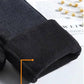 Snowflake Black Plus Velvet Cropped Trousers Women's Winter Slimming Leggings Thick Stretch Pants Outer Wear Slim Warm Jeans
