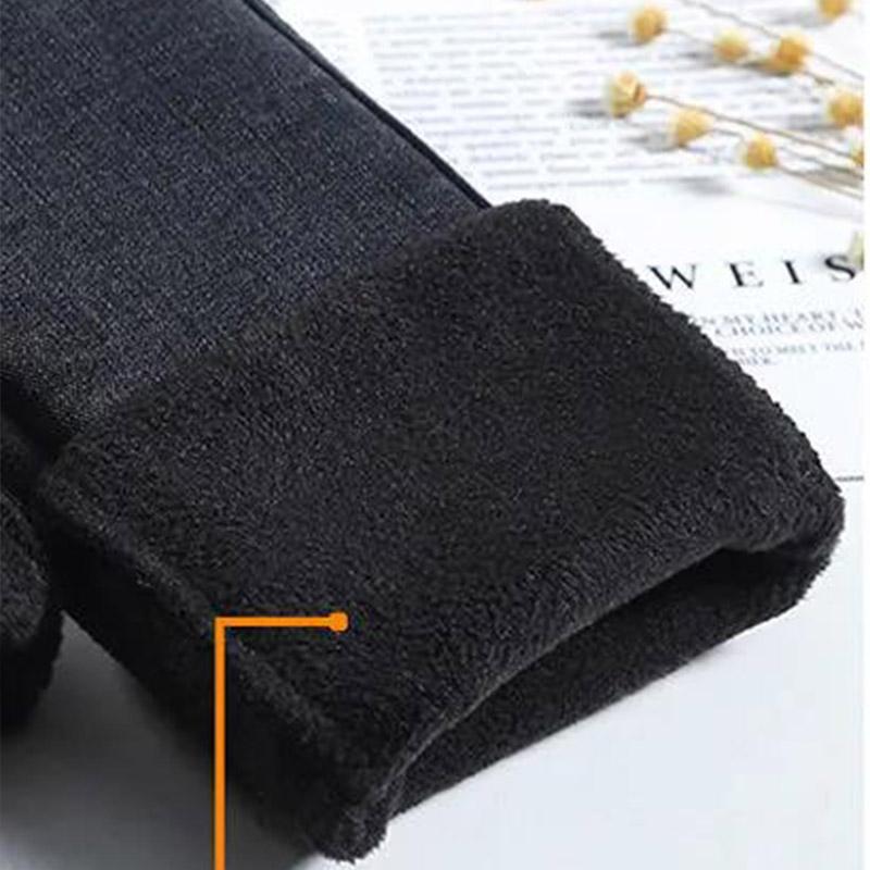 Snowflake Black Plus Velvet Cropped Trousers Women's Winter Slimming Leggings Thick Stretch Pants Outer Wear Slim Warm Jeans
