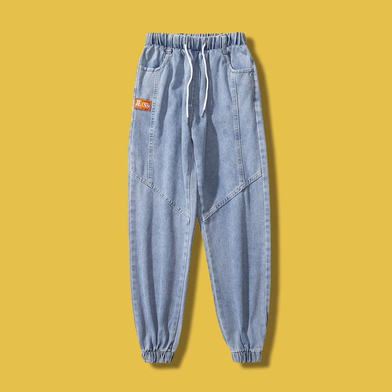 Jeans for Men and Women Harlan Loose Trend All-match Tie-foot Student Casual Pants