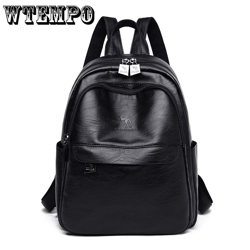 Female Backpack Women Leather Large Capacity Travel Back pack simple style Rucksacks