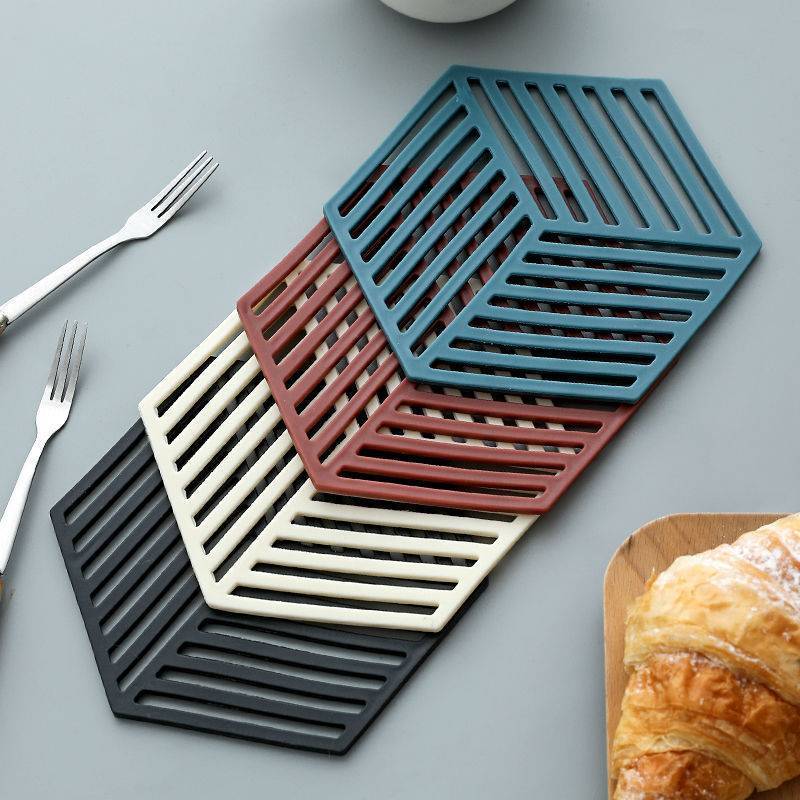 1/2/4/8pcs Household Geometric Shape Silicone Coaster High Temperature Resistant Table Mat Insulation Pad Anti-scald Coaster Non-slip Drink Coaster