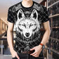 3D Animal Print Shirt Men Tees Fashion Overshirt Half Sleeve T-shirt Loose Breathable Pullover Summer
