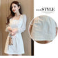 Autumn French Design Sense of Niche Temperament Skirt Is Thin Folds Square Collar White Waisted Celebrity Dress
