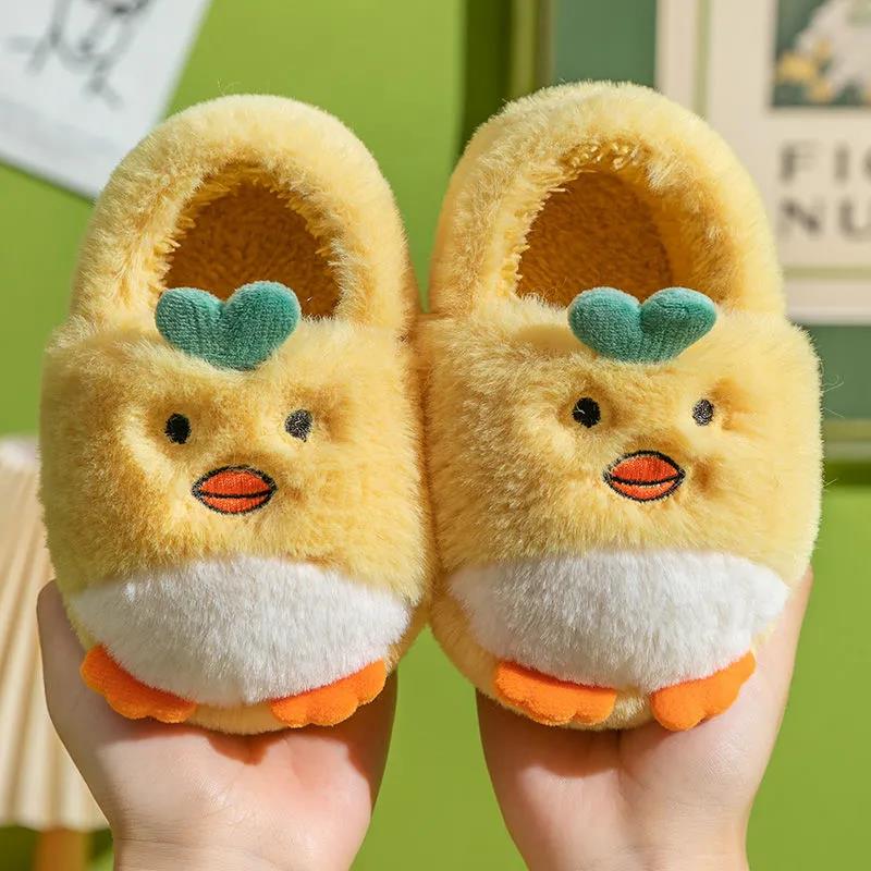 Children's Cotton Shoes Winter Baby Bags Indoor Cute Thick Soft-soled Cotton Shoes Plush Slippers