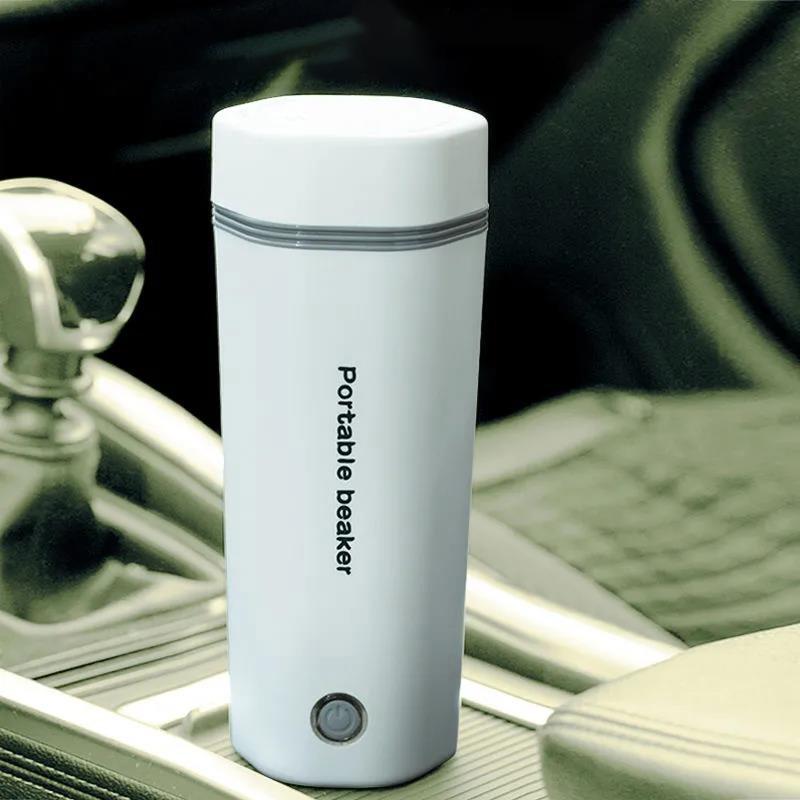 Portable Stainless Steel Electric Heating Kettle Car 8h Temperature Insulation Cup Coffee Tea Water Heating Cup