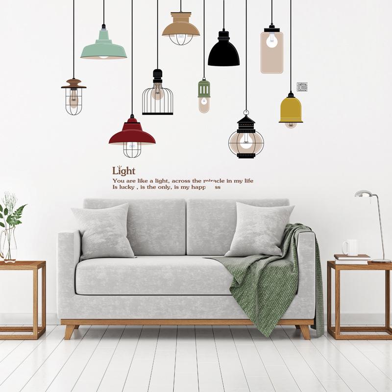 PVC removable living room bedroom creative chandelier wall sticker no opp bag packaging