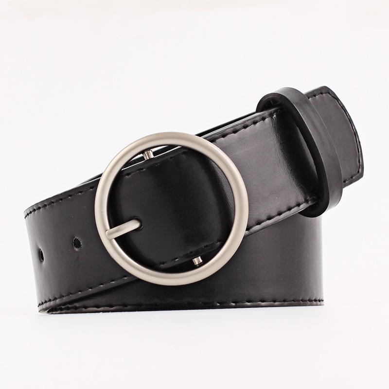 Leather Belt Women Leather Vintage Casual Waist Belt Ring Pin Buckle