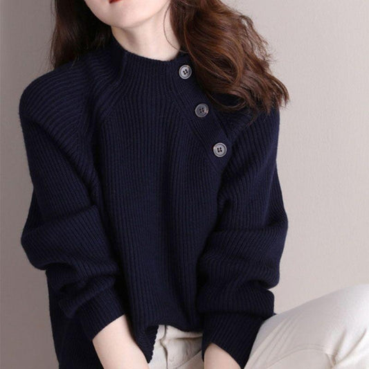 Loose O-Necck Sweaters Women's Fashion Base Knitted Sweater Women Fall Winter New Style Outer Wear Blouse Tops