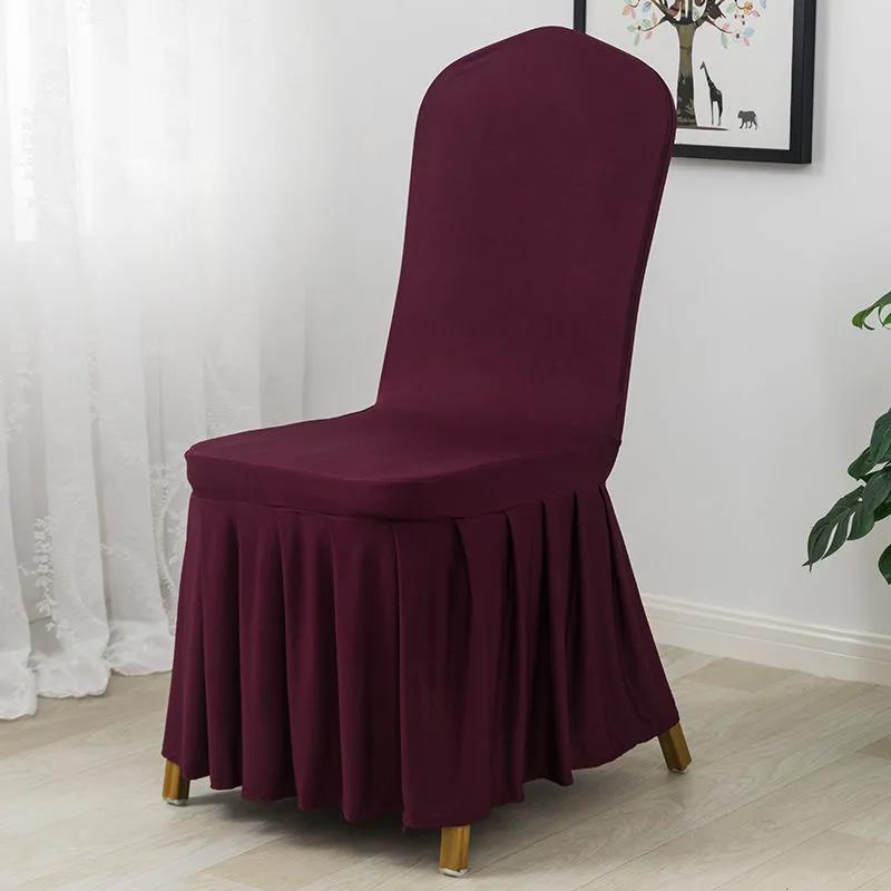 White Red Chair Cushion Cover Home Hotel Restaurant Wedding Banquet Elastic Chair Cover Dust Protection Stool Cover