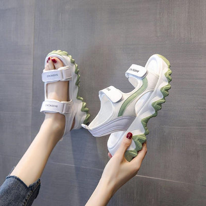 Sandals Women Summer Velcro Flat Beach Shoes Student All-match Sports Women's Shoes