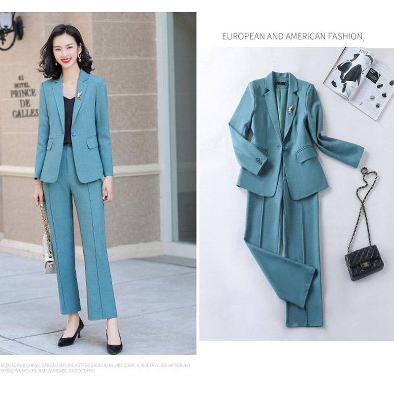 Spring and Autumn Suit Two-piece Suit Temperament Business Wear Fashion Casual Work Wear Formal Jacket Women