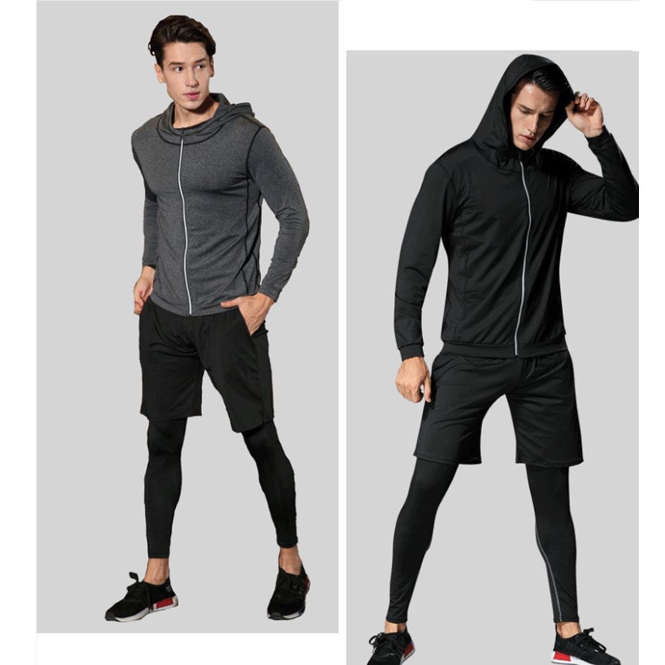 5pcs Men's Gym Workout Sports Suit Fitness Compression Clothes Running Jogging Sport Wear Workout