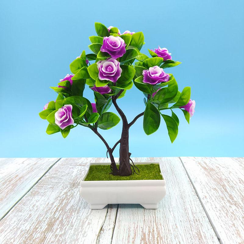 Artificial Plastic Flower Potted Plants Fake Flowers Fortune Tree Living Room Wine Cabinet Desktop Desk Desk Decoration Craft