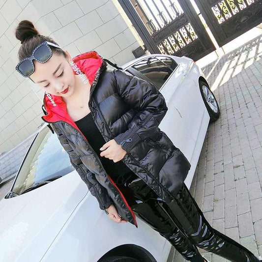 Winter Coat Smooth Cotton Quilted Jacket Thick Warm Bright Color Short Shiny Jacket