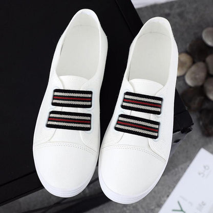 Women's Shoes Flat Lazy Canvas Casual Board Shoes Summer Canvas Slip-on Shoes