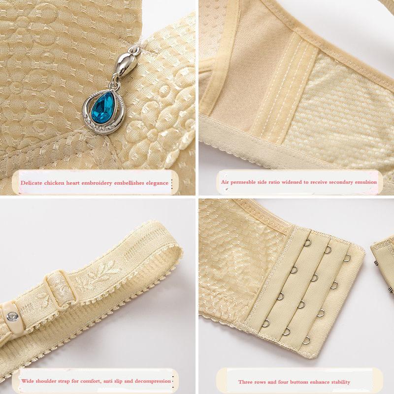 High-quality Large-size Thin Anti-sagging Breast-receiving Ladies' Bra Gather Type Non-wire Non-magnetic Underwear Bra