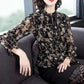 s-6XL Women's Chiffon Shirt Spring and Summer Printing Large Size Blouse Loose Slim Casual Bottoming Shirt Top