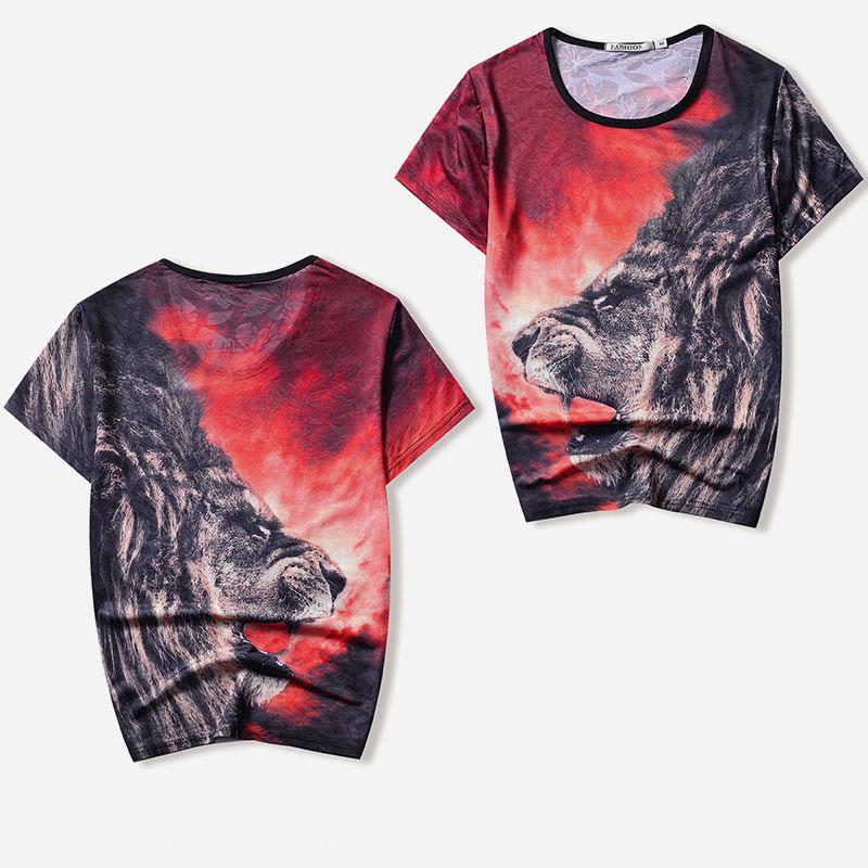 Short-sleeved T-shirt men's street personality large size short-sleeved T-shirt summer 3D printing