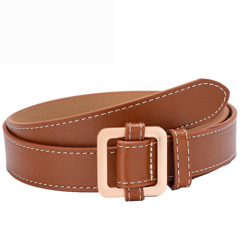 Women Girl Fashion Black PU Leather Belt High Quality Dress Jeans Belts
