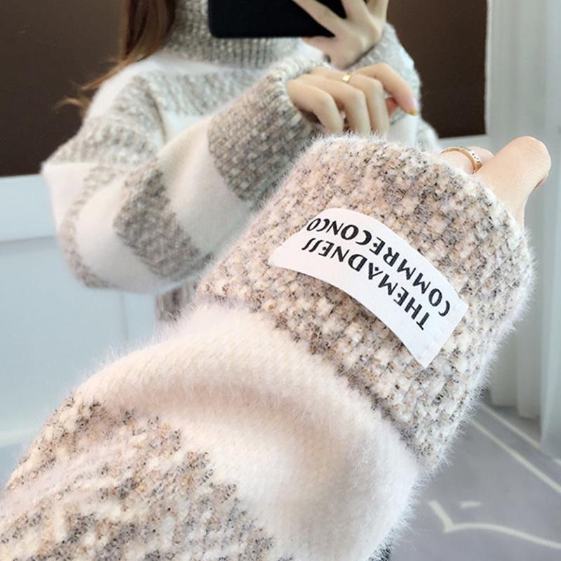 Fall/winter High-neck Pullover Sweater Loose Outer Wear Student Thickened Bottoming Shirt Women