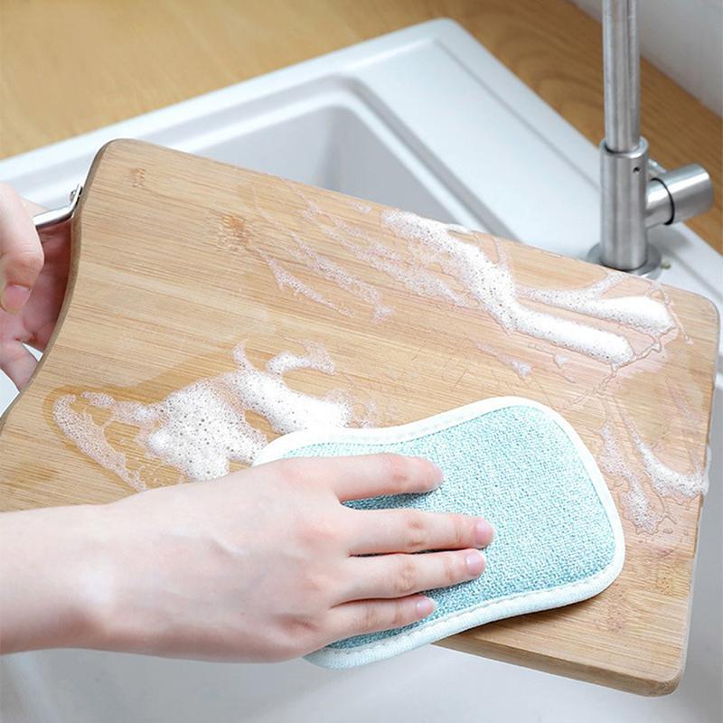 8pcs Reusable Double Sided Scouring Pad Cleaning Tools Magic Sponges Cloth