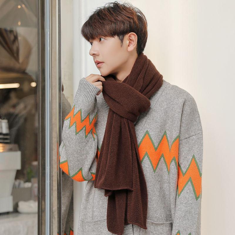 Men's Scarf Autumn and Winter All-match Student Young Male Growth Scarf