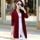 Spring and Autumn Wear Knitted Sweater Cardigan Fashion Slim Jacket Women's Mid-length Simple Solid Color Women's Top