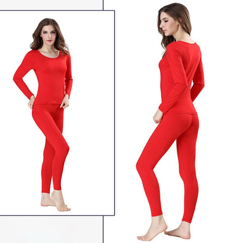 Women Long Sleeve Thermal Underwear Winter Thicken Tight Suit Sexy Pajamas Autumn Spring Windproof High Elasticity Slim Body Comfortable Breathable