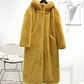 WTEMPO Faux Fur Furry Over-the-knee Jacket Winter Large Size Long Hooded Loose Thick Warm Coat Pie Overcome Women's Clothing