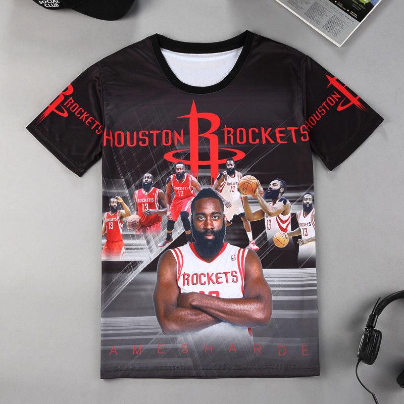 Large size basketball clothes men's summer 3D printing short-sleeved T-shirt basketball star T-shirt