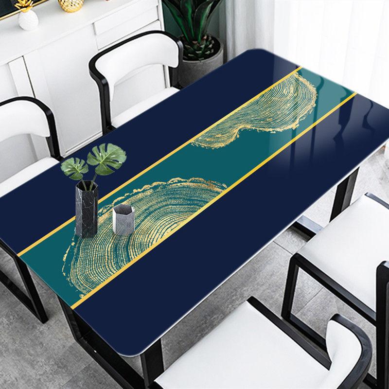 Soft Glass PVC Tablecloth Waterproof Anti-scald Oil-proof Disposable Plastic Table Mat Tea Table Mat Thickened Crystal Plate Tasteless