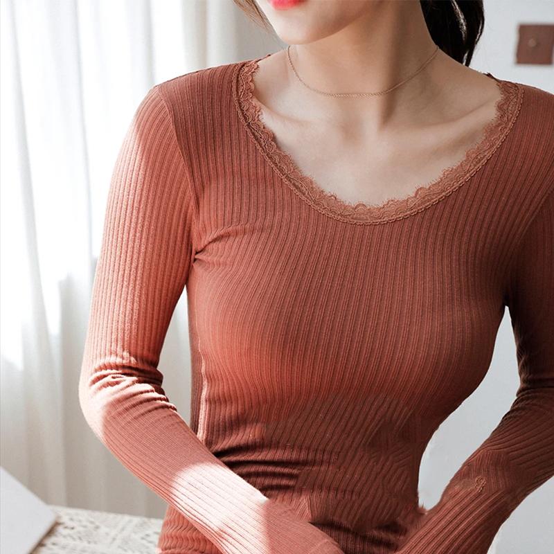 Women's Autumn and Winter Thermal Underwear Long Sleeves Suit Set Cotton Temperature Clothes Set Trousers Bottoming Shirt Underwear Warm Suit Thin