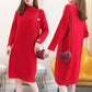 Maternity Autumn and Winter Dresses Plus Size Half High Neck Sweater Mid-length Long-sleeved Warm Sweater