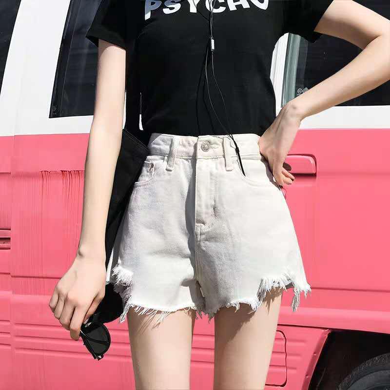 WTEMPO Denim Shorts Women's High Waist Summer Students All-match Thin and Loose A-line Wide-leg Pants