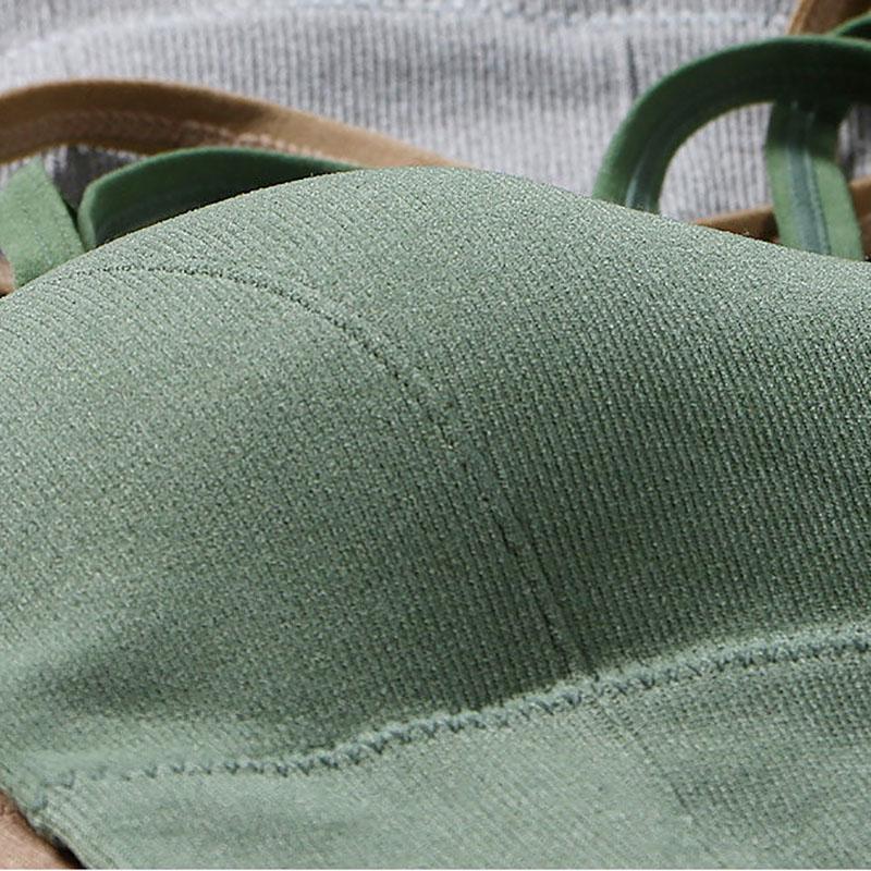 Cross Hollowed Out One Piece Beautiful Back Strapless Suspender Backing Sexy Vest Type Non Steel Ring Bra