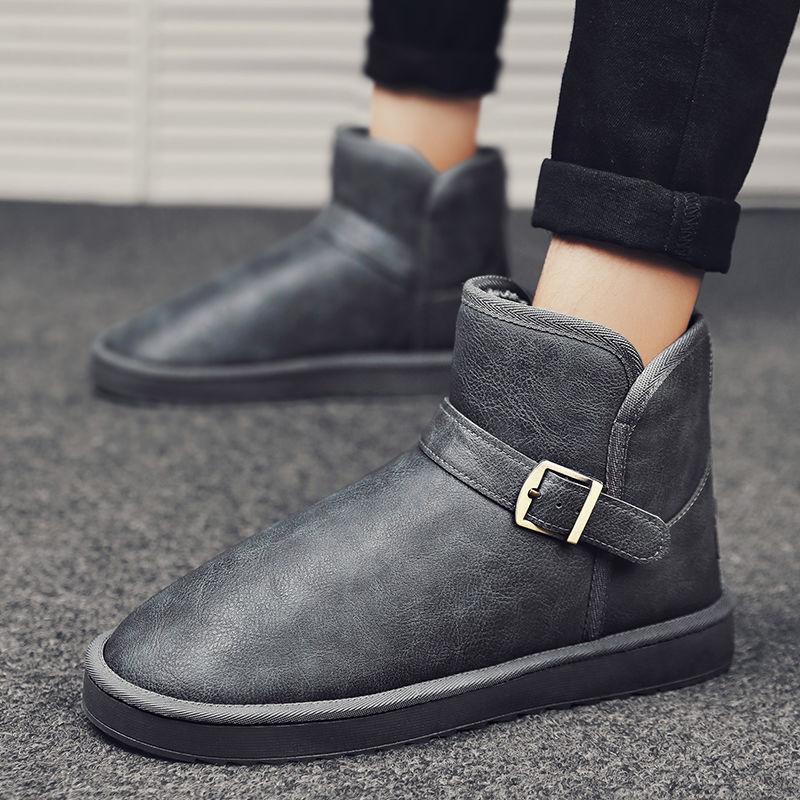 Snow Boots Men's Winter Warm Plus Velvet Men's Thick Waterproof Cotton Shoes Men's Shoes