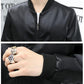 Autumn and Winter Men's Leather Jacket Thicken Stand Collar Jacket Young and Middle-aged Flight Jacket Motorcycle Jacket