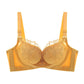 Women's Adjustable Underwear Exquisite Embroidery Sexy Lace Mesh Comfortable Cotton Solid Gathering Thick Padded Cup Bra Female Adjustable Brassiere