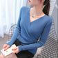 French Deep-V Pullover Women Slim Shirt Casual Short Sleeve Tee Vintage Top Summer