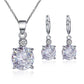 Fashion Bridal Jewelry Round Crystal Zircon Earrings Necklace Set Exquisite Jewelry Set