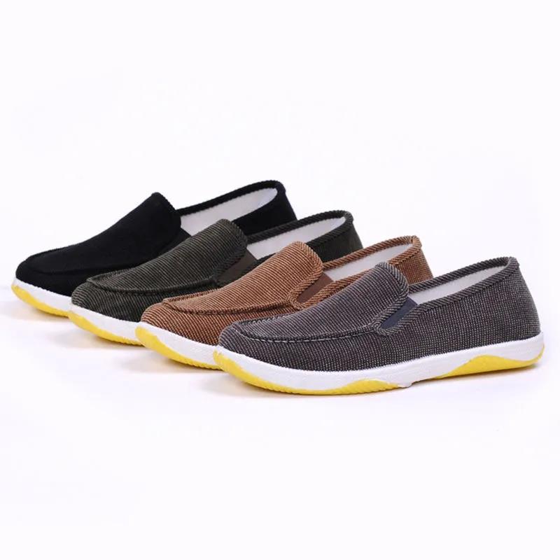 Old Beijing Men's Casual Cloth Shoes Anti-skid and Breathable Work Shoes with Tendon Sole Spring and Autumn Canvas Shoes