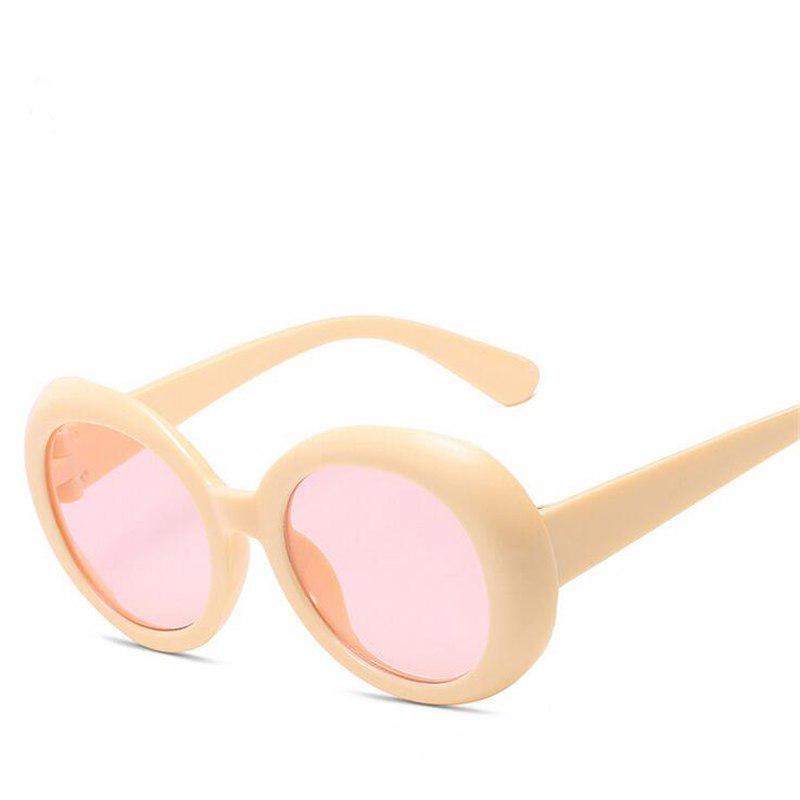 WTEMPO   New PC Frame Oval Sunglasses Women Brand Designer Anti-UV Retro Women Sunglasses   Lun