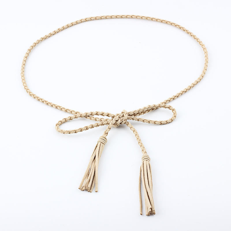 Womens Belt Style Candy Colors Hemp Rope Braid Belt Female Belt For Dress