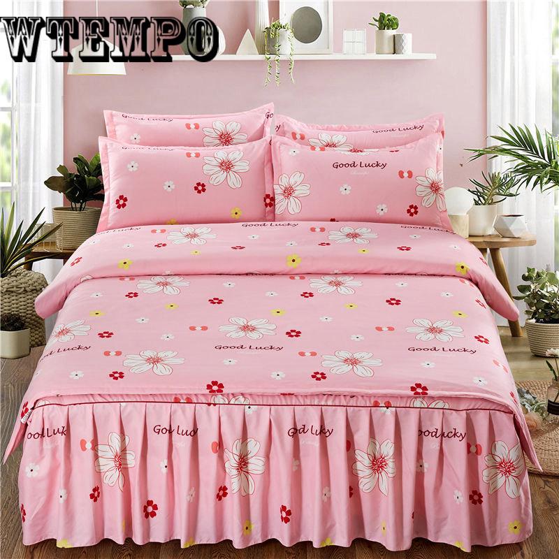 Bedding Cotton Four-piece Winter Soft Padded Bed Skirt Suit Bedroom Home Kit