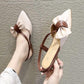Sandals Female Summer Korean Fashion Fairy Style Bow Students Pointed Flat Bottom Drag