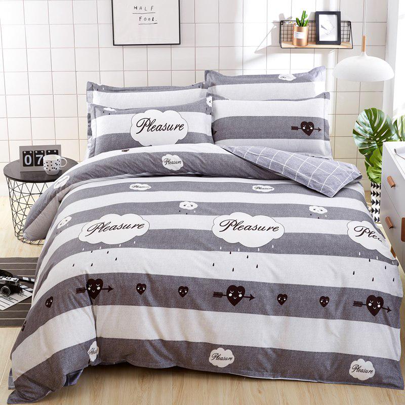 Crown Superfine Fiber Winter Thickening Bedding Sets Full King Twin Queen Size 3/ 4pcs Sheet, Pillow
