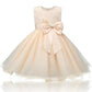 Girls Dress Net Gauze Tutu Skirt Rose Flower Bow Little Princess Birthday Show Dress