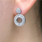 Elegant Round Silver Stud Earrings Circle Zircon Dangle Earrings for Women Gift Jewelry