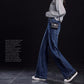 Fashion Women Flare Jeans Stretch High Waist Lifting Buttocks Wide Leg Palazzo Denim Pants